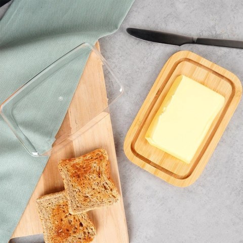 Grupa Orion Sp. z o.o. Maselniczka z Pokrywką Podstawka Bambusowa 19 x 12,5 x 6 cm MONDEX