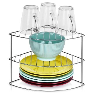 AM/63 Półka Kuchenna Metalowa Narożna Szara 23 x 23 cm SG 3 Poziomy