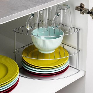 AM/63 Półka Kuchenna Metalowa Narożna Szara 23 x 23 cm SG 3 Poziomy