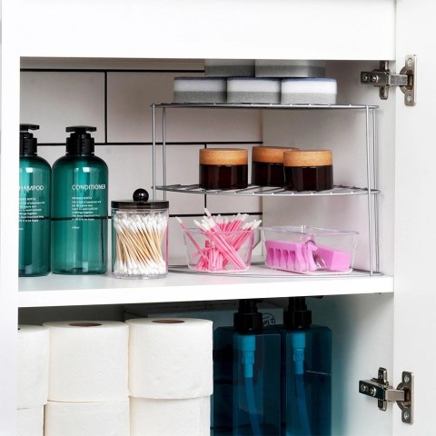 AM/63 Półka Kuchenna Metalowa Narożna Szara 23 x 23 cm SG 3 Poziomy