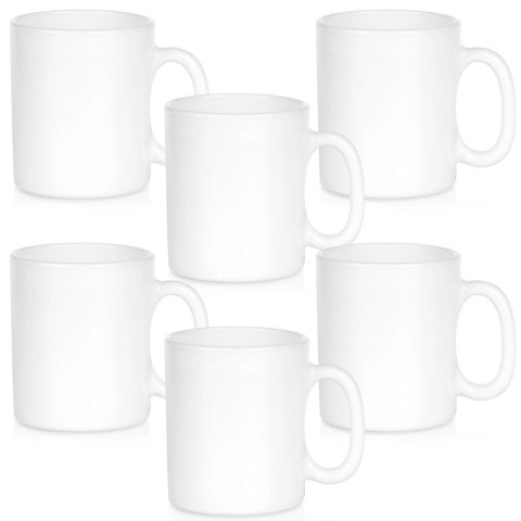 Grupa Orion Sp. z o.o. Kubki Szklane 300 ml 6 Szt. ORION Białe Szkło Opalowe do Zmywarki