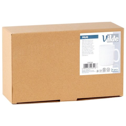 Grupa Orion Sp. z o.o. Kubki Szklane 300 ml 6 Szt. ORION Białe Szkło Opalowe do Zmywarki