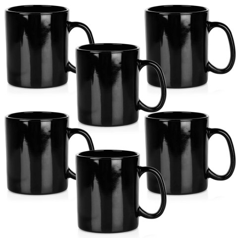 Grupa Orion Sp. z o.o. Kubki Szklane 300 ml 6 Szt. ORION Czarne Szkło Opalowe do Zmywarki