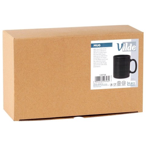 Grupa Orion Sp. z o.o. Kubki Szklane 300 ml 6 Szt. ORION Czarne Szkło Opalowe do Zmywarki