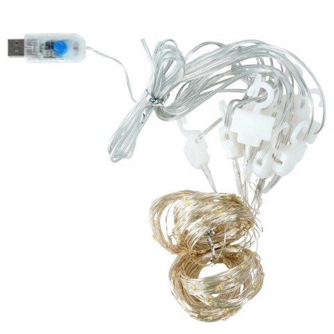 Grupa Orion Sp. z o.o. Kurtyna Świetlna 300 led 3 m ORION z Pilotem Ciepła Barwa usb