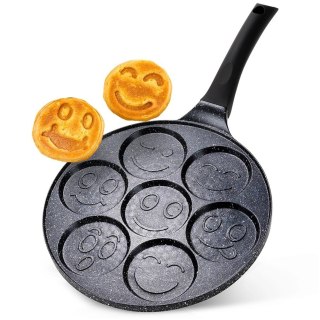 Grupa Orion Sp. z o.o. Patelnia do Jajek Granitowa 7 Otworów 26 cm VILDE Black Line Buzie Indukcja