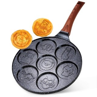 Grupa Orion Sp. z o.o. Patelnia do Jajek Granitowa 7 Otworów 26 cm VILDE Black&Wood Indukcja