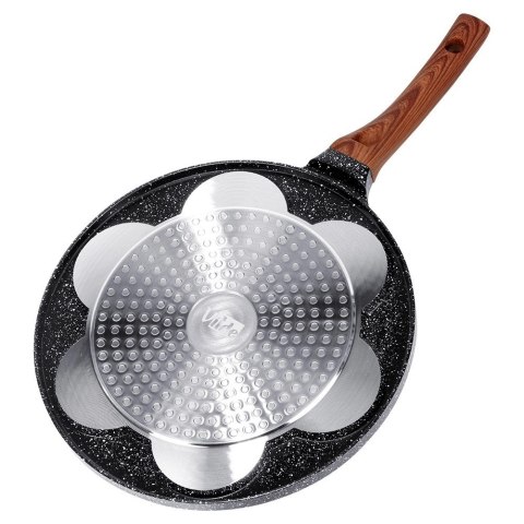 Grupa Orion Sp. z o.o. Patelnia do Jajek Granitowa 7 Otworów 26 cm VILDE Black&Wood Indukcja