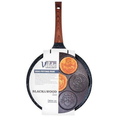 Grupa Orion Sp. z o.o. Patelnia do Jajek Granitowa 7 Otworów 26 cm VILDE Black&Wood Indukcja