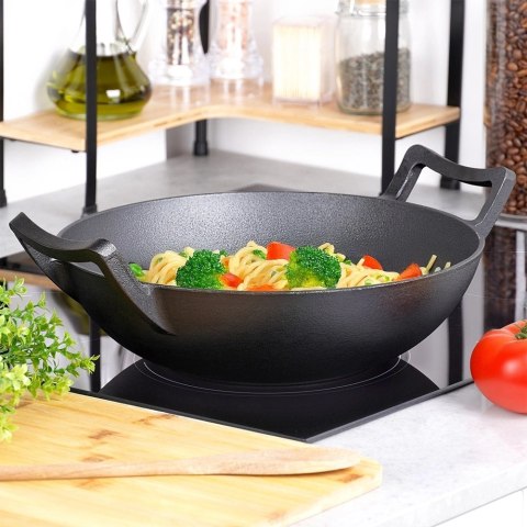 Grupa Orion Sp. z o.o. Patelnia Wok Żeliwna 32 cm VILDE Cast Line do Piekarnika Indukcja