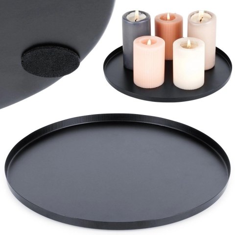 Grupa Orion Sp. z o.o. Podstawka pod Kompozycje Okrągła Metalowa 30 cm VILDE Czarna Matowa