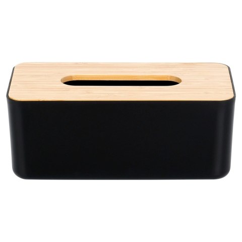 Grupa Orion Sp. z o.o. Pojemnik na Chusteczki Czarny Bambus 24 x 13 x 9,5 cm z Drewnianą Pokrywą