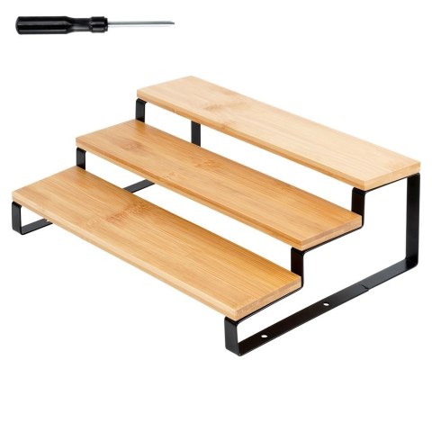 Grupa Orion Sp. z o.o. Półka Kuchenna Drewniana 3 Poziomowa Organizer 32 x 235 cm VILDE Przyprawy