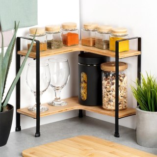 Grupa Orion Sp. z o.o. Półka Kuchenna Drewniana Narożna 2 Poziomy Bambus 335 cm VILDE