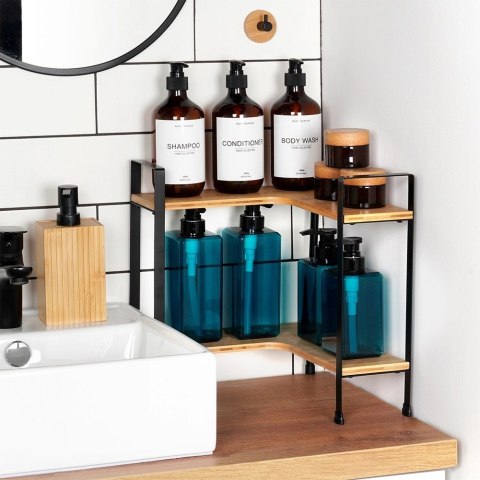 Grupa Orion Sp. z o.o. Półka Kuchenna Drewniana Narożna 2 Poziomy Bambus 335 cm VILDE