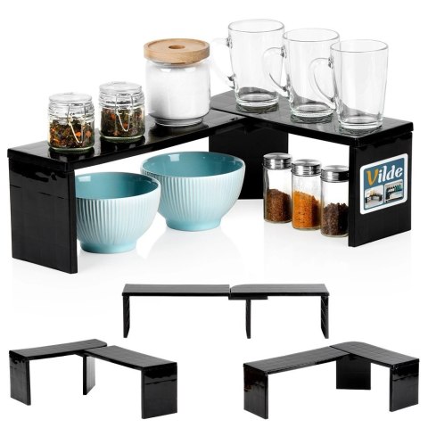 Grupa Orion Sp. z o.o. Półka Kuchenna Narożna Czarna Podłużna 47 x 32 x 155 cm VILDE