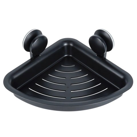 Grupa Orion Sp. z o.o. Półka Pod Prysznic Narożna Czarna na Przyssawki VILDE 28 x 22 cm