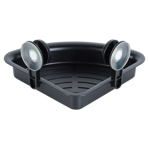 Grupa Orion Sp. z o.o. Półka Pod Prysznic Narożna Czarna na Przyssawki VILDE 28 x 22 cm