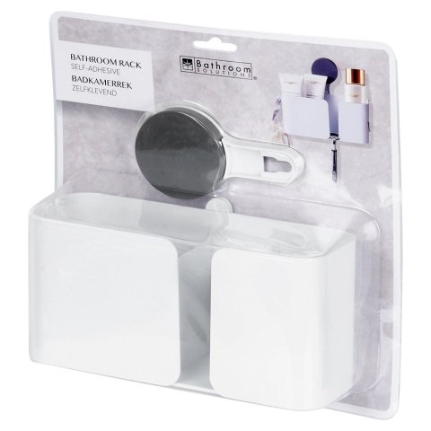 AM/63 Półka Pod Prysznic Biała 3 Przegrody na Przyssawkę 21 x 9 cm BS