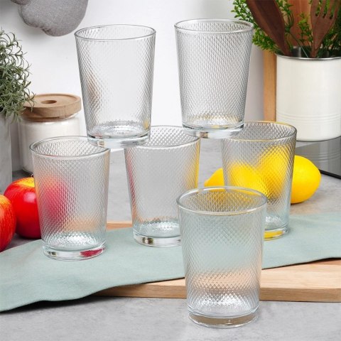 Grupa Orion Sp. z o.o. Szklanki Zestaw 6 szt. 425 ml EXCELLENT HOUSEWARE Grube Zdobione