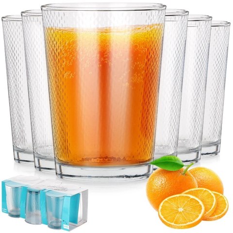 Grupa Orion Sp. z o.o. Szklanki Zestaw 6 szt. 425 ml EXCELLENT HOUSEWARE Grube Zdobione