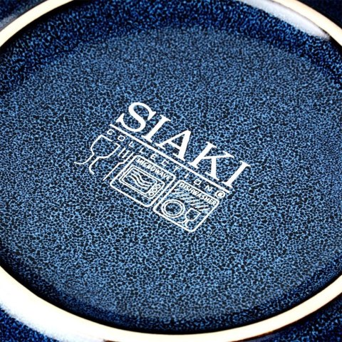 Grupa Orion Sp. z o.o. Talerz Deserowy Ceramiczny Granatowy 22 cm SIAKI COLLECTION Gres Łezka