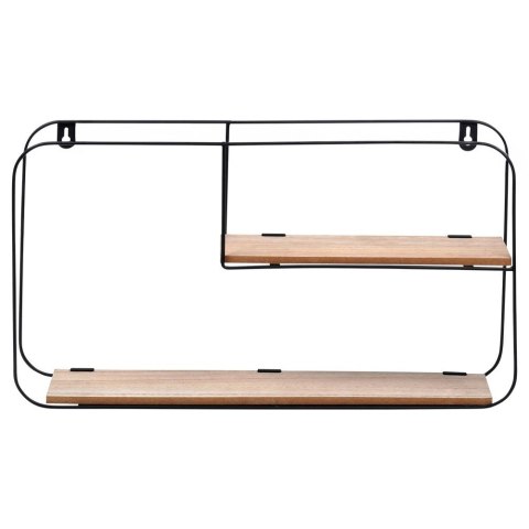 AM/63 Półka Ścienna Metalowa LOFT 2 Poziomy Czarny 52 x 105 cm TRENDS4YOU