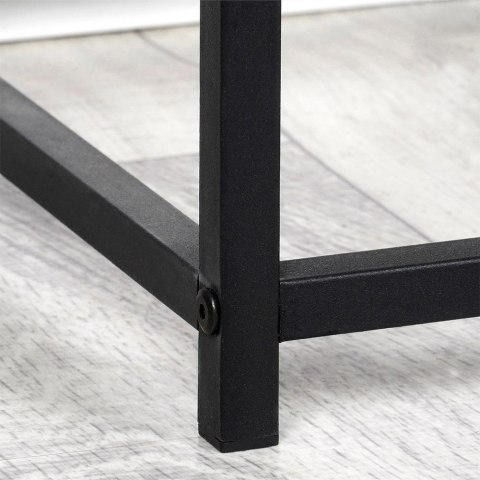 AM/63 Regał Metalowy Czarny MDF 2 Półki 70 x 305 x 85 cm TRENDS4YOU