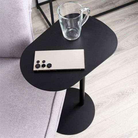 AM/63 Stolik Kawowy Metalowy Czarny Boczny Minimalistyczny 35 x 25 x 53 cm T4Y