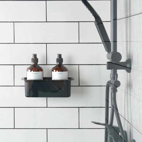 Grupa Orion Sp. z o.o. Półka Pod Prysznic Czarna na Przyssawki Duża 235 x 135 cm VILDE