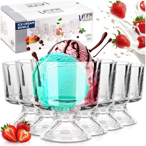 Grupa Orion Sp. z o.o. Pucharki do Lodów Szklane 6 szt. Desery Galaretki 290 ml VILDE