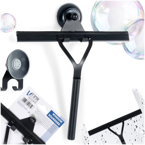 Grupa Orion Sp. z o.o. Ściągaczka do Szyb Czarna VILDE Metalowa Uchwyt na Przyssawkę