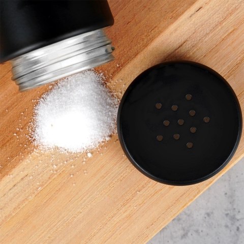 Grupa Orion Sp. z o.o. Solniczka Pieprzniczka Szklana Czarna Metalowa 140 ml 2 szt. VILDE