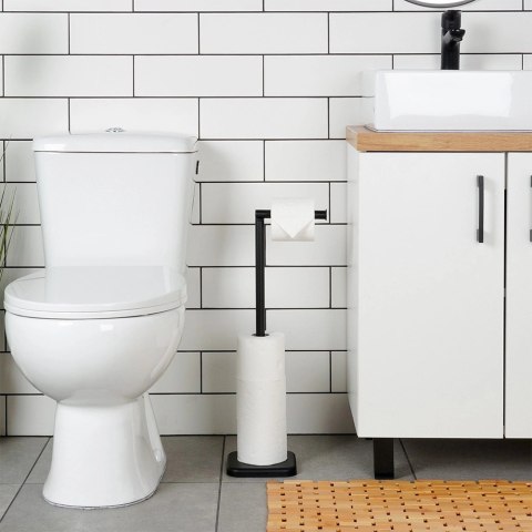 Grupa Orion Sp. z o.o. Stojak na Papier Toaletowy Czarny Zapas na 5 Rolek 56 cm VILDE