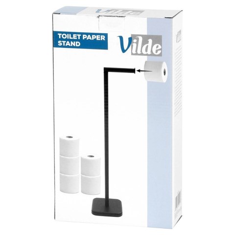 Grupa Orion Sp. z o.o. Stojak na Papier Toaletowy Czarny Zapas na 5 Rolek 56 cm VILDE