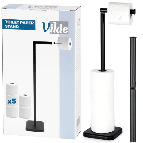 Grupa Orion Sp. z o.o. Stojak na Papier Toaletowy Czarny Zapas na 5 Rolek 56 cm VILDE