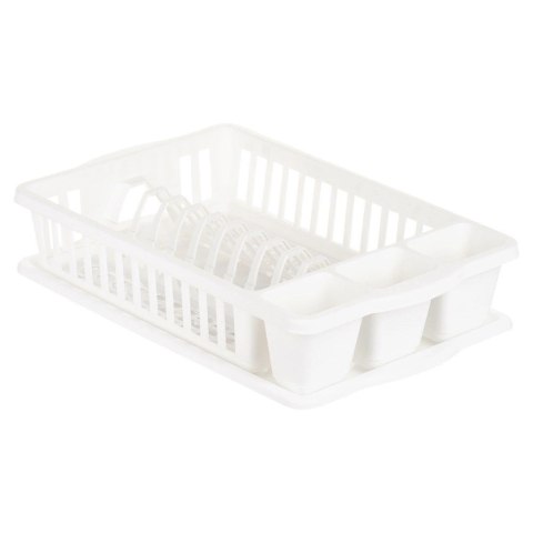 Grupa Orion Sp. z o.o. Suszarka na Naczynia Biała Ociekacz z Pojemnikiem na Sztućce VILDE