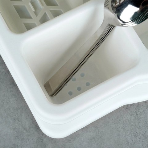 Grupa Orion Sp. z o.o. Suszarka na Naczynia Biała Ociekacz z Pojemnikiem na Sztućce VILDE