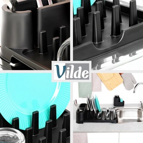 Grupa Orion Sp. z o.o. Suszarka na Naczynia Ociekacz Czarny na Sztućce do Blatu 41 cm VILDE