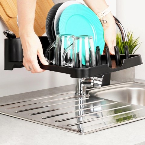 Grupa Orion Sp. z o.o. Suszarka na Naczynia Ociekacz Czarny na Sztućce do Blatu 41 cm VILDE