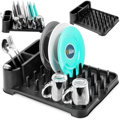 Grupa Orion Sp. z o.o. Suszarka na Naczynia Ociekacz Czarny na Sztućce do Blatu 41 cm VILDE