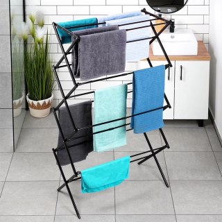 Grupa Orion Sp. z o.o. Suszarka na Pranie Pionowa Rozsuwana Metal Czarny 14 Prętów 139 cm VILDE