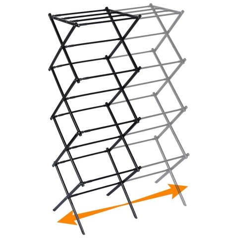 Grupa Orion Sp. z o.o. Suszarka na Pranie Pionowa Rozsuwana Metal Czarny 14 Prętów 139 cm VILDE