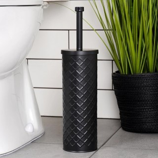 Grupa Orion Sp. z o.o. Szczotka do Toalety Ze Stojakiem Metalowa Czarna Ozdobny Pojemnik VILDE
