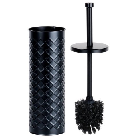 Grupa Orion Sp. z o.o. Szczotka do Toalety Ze Stojakiem Metalowa Czarna Ozdobny Pojemnik VILDE
