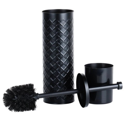 Grupa Orion Sp. z o.o. Szczotka do Toalety Ze Stojakiem Metalowa Czarna Ozdobny Pojemnik VILDE