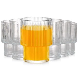 Grupa Orion Sp. z o.o. Szklanki Zestaw 6 szt. 190 ml VILDE Ryflowane Szkło do Zmywarki 7 x 7 cm