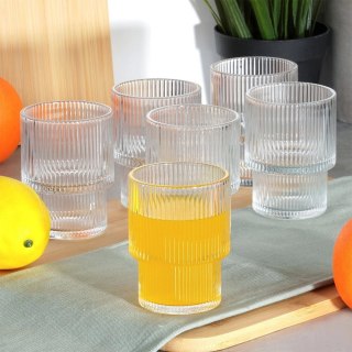 Grupa Orion Sp. z o.o. Szklanki Zestaw 6 szt. 190 ml VILDE Ryflowane Szkło do Zmywarki 7 x 7 cm