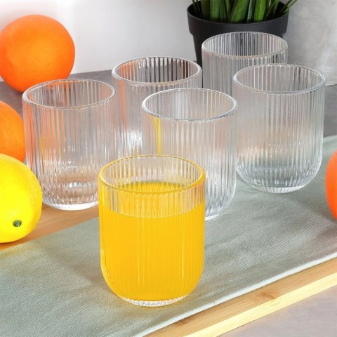 Grupa Orion Sp. z o.o. Szklanki Zestaw 6 szt. 250 ml VILDE Ryflowane Szkło do Zmywarki 7,5 x 7,5cm