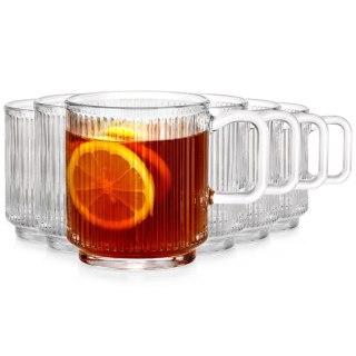 Grupa Orion Sp. z o.o. Szklanki Zestaw 6 szt. 350 ml VILDE z Uchwytem Ryflowane do Zmywarki